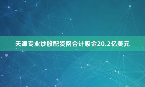 天津专业炒股配资网合计吸金20.2亿美元